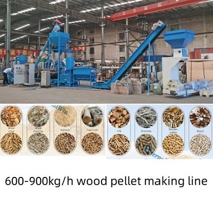 500 - 1,000 กก. / ชม. เครื่องอัดเม็ดไม้ขี้เลื่อยอเนกประสงค์ชีวมวล / สายการผลิตเม็ดไม้