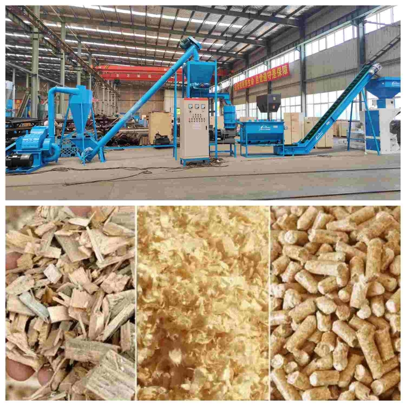 ทำสายการผลิตเม็ดไม้ขี้เลื่อยชีวมวลขนาด 1 ~ 5T/H ให้สมบูรณ์เพื่อให้ความร้อน