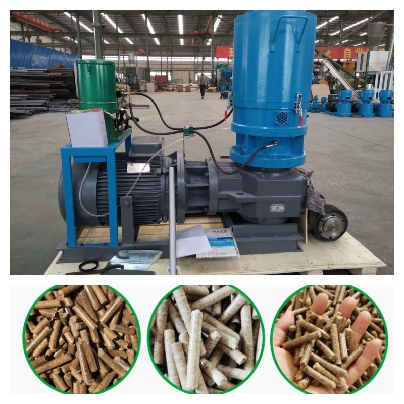 โรงสีเม็ดไม้ตายแบน 500KG / H เครื่องเม็ดเศษไม้ชีวมวลความหนาแน่นสูง