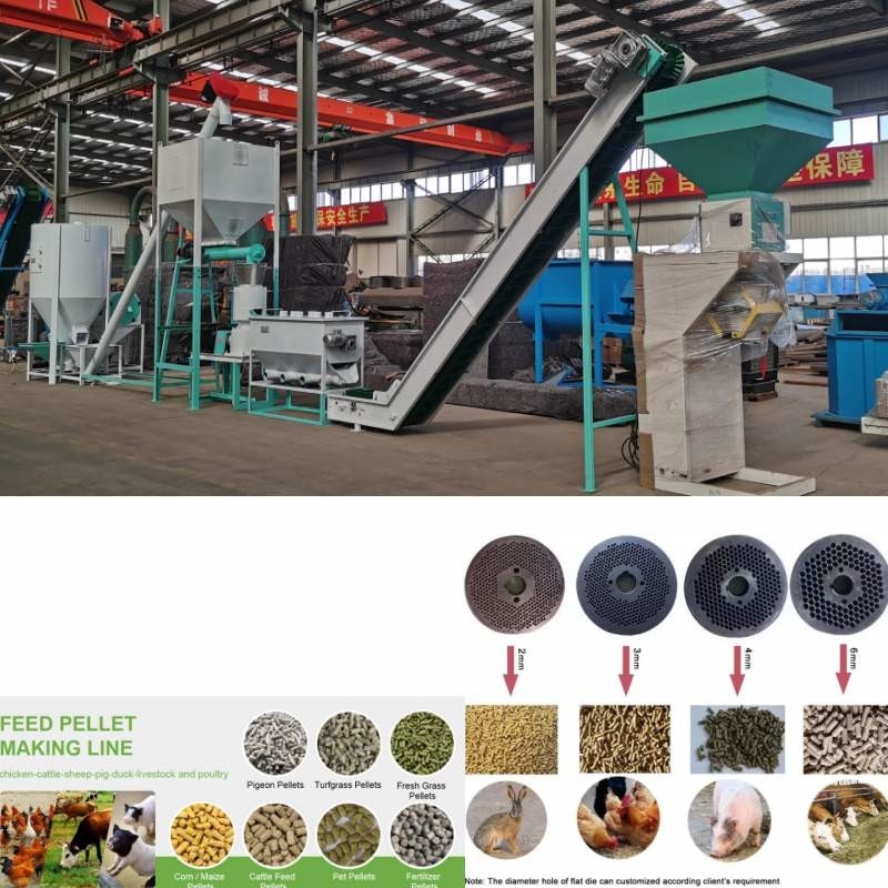 1Ton ปศุสัตว์เครื่องจักรอาหารสัตว์เครื่องทำเม็ดหญ้าข้าวโพดข้าวสาลี
