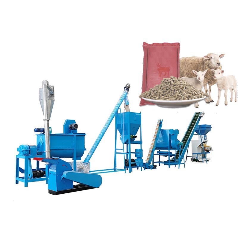 โรงสีอาหารสัตว์แกะเครื่องผลิตอาหารไก่สำหรับสัตว์ปีก 1-2Ton / H