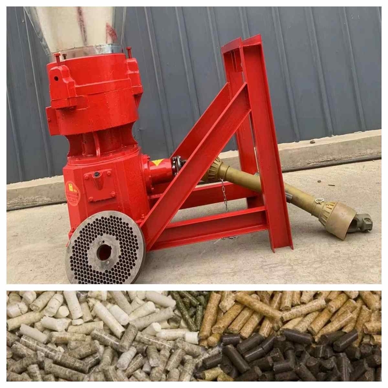 รถแทรกเตอร์ 10-80hp PTO 300 กก. / ชม. โรงสีเม็ดไม้สำหรับทำเม็ดชีวมวล 6 มม.