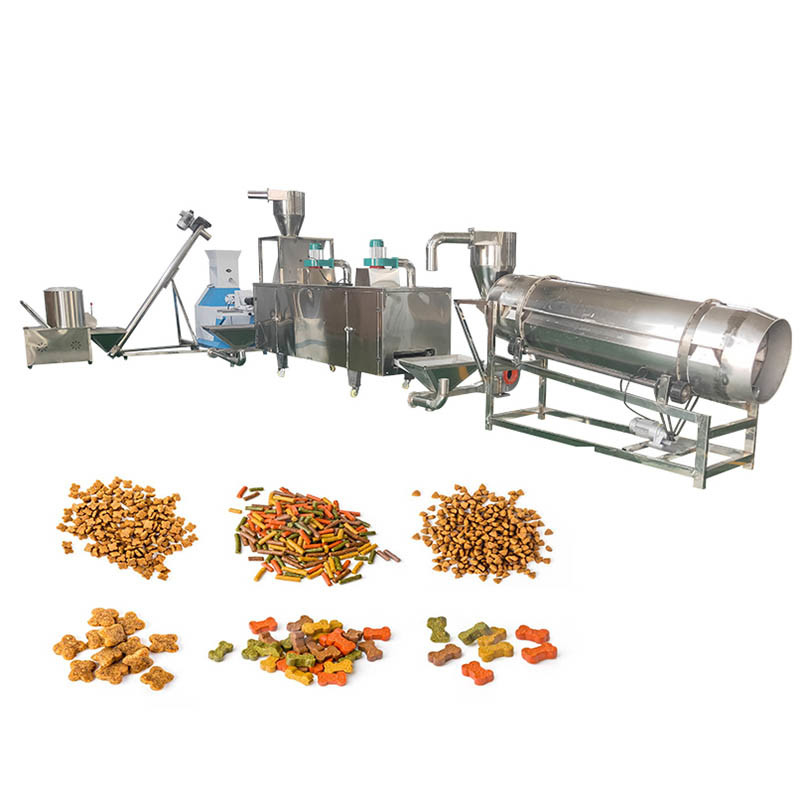 เครื่องอัดเม็ดอาหารสัตว์ 100-500Kg / H สายการผลิตอาหารสุนัขสแตนเลส