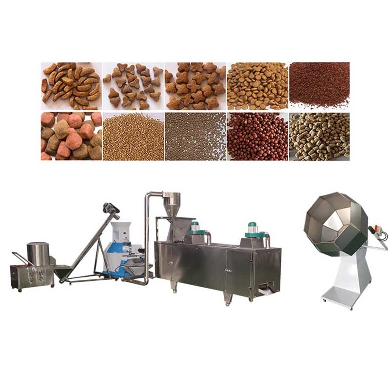 เครื่องอัดเม็ดอาหารสัตว์ 100-500Kg / H สายการผลิตอาหารสุนัขสแตนเลส