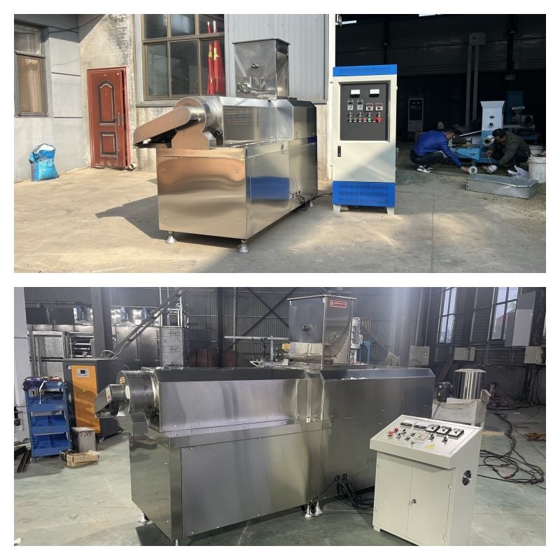 200~500kg/h เครื่องผลักอาหารสัตว์เลี้ยงแบบแห้งแบบสองสกรู เครื่องผลักอาหารปลาแบบแห้ง