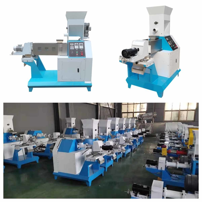 100-200 กิโลกรัม/ชั่วโมงปลานิลลอยฟีด Extruder เครื่องสัตว์เลี้ยงเครื่องอัดเม็ดอาหารสกรูกด