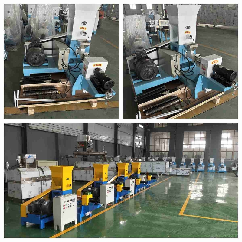 100-200 กิโลกรัม/ชั่วโมงปลานิลลอยฟีด Extruder เครื่องสัตว์เลี้ยงเครื่องอัดเม็ดอาหารสกรูกด
