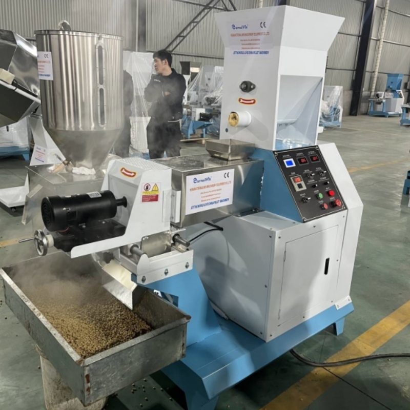 เครื่องอัดรีดอาหารปลาชนิดแห้งอัตโนมัติเครื่องอัดรีดอาหารสัตว์เลี้ยงโรงอาหารปลาลอยน้ำ