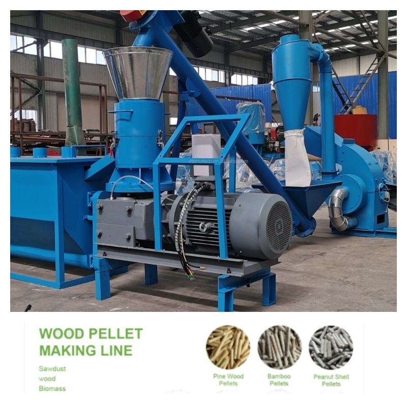 เครื่องทำเม็ดไม้ 100-1200 กก. / ชม. เส้นเม็ดไม้ขนาด 22-55KW ปรับขนาดได้