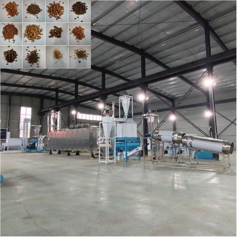 การผลิตสูง แบบน้ําอุ่นสัตว์ Feeder Extruder ปลาลอยอาหารแมวหมาเครื่อง