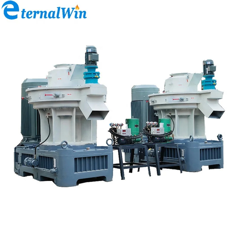 60-200kw Wood Pellet Production Line Flat Die Pellet Mill และชิ้นส่วนที่สวมม้วน