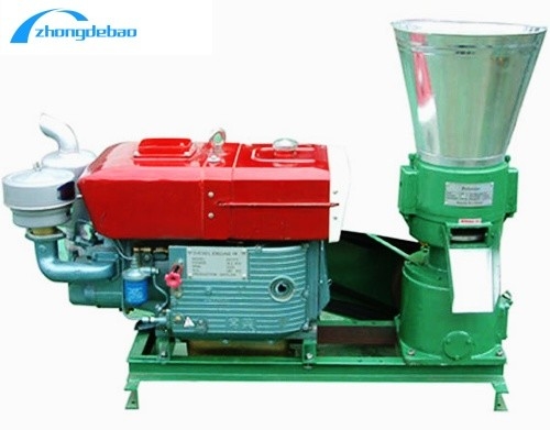 ออกแบบใหม่ 10HP ไดเซลประเภทอาหารเม็ดเครื่อง 90kg / h เครื่องผลิตอาหารสัตว์