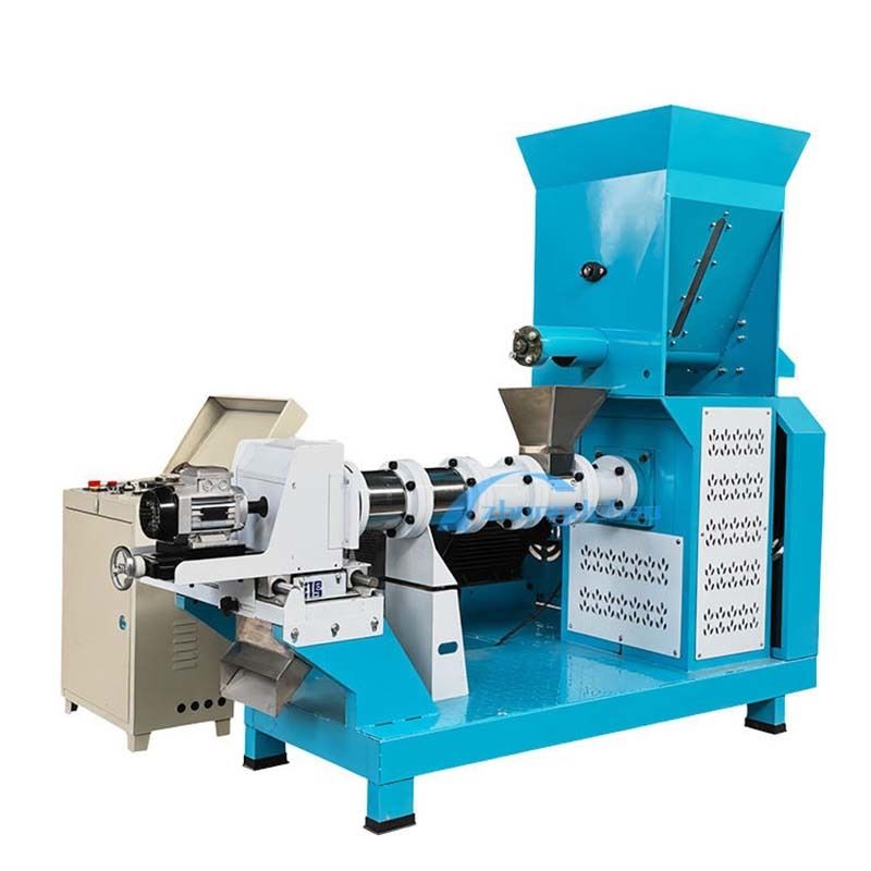 เครื่องทำอาหารสัตว์เลี้ยงสุนัขขนาด 500 กก./ชม. เครื่องทำอาหารกุ้งแบบอัดรีด สายการผลิตอาหารปลาลอยน้ำสำหรับโรงงานผลิตเม็ดอาหารสัตว์