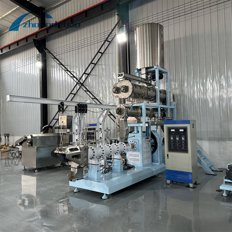 พลังงานหลัก 37-160kw เครื่องให้อาหารปลาลอยน้ำเกรดอุตสาหกรรมเครื่องอัดเม็ดฟีดลอยตัวสำหรับสิ่งอำนวยความสะดวกการเลี้ยงปลา