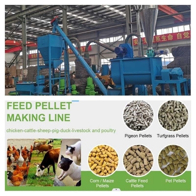 CE 3000kg/H ไก่สัตว์อาหารสัตว์เส้นการผลิต pellets สีที่กําหนดเอง