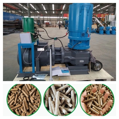โรงสีเม็ดไม้ตายแบน 500KG / H เครื่องเม็ดเศษไม้ชีวมวลความหนาแน่นสูง
