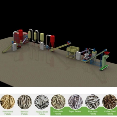 1TPH เครื่องอัดเม็ดชีวมวล Granulator ทำเครื่องเม็ดไม้