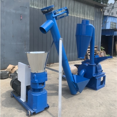 เครื่องทำเม็ดอาหารสัตว์ 300Kg / H สายพานลำเลียงโรงบดเม็ดอุตสาหกรรมไม้