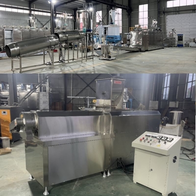เครื่องผลิตอาหารปลาน้ำ 160KW เครื่องทำอาหารสุนัขแมวสกรูคู่