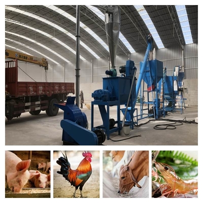 เครื่องทำเม็ดอาหารสัตว์ 30kw การบำรุงรักษาต่ำฟาร์มปศุสัตว์โรงสีเม็ดอาหารสัตว์